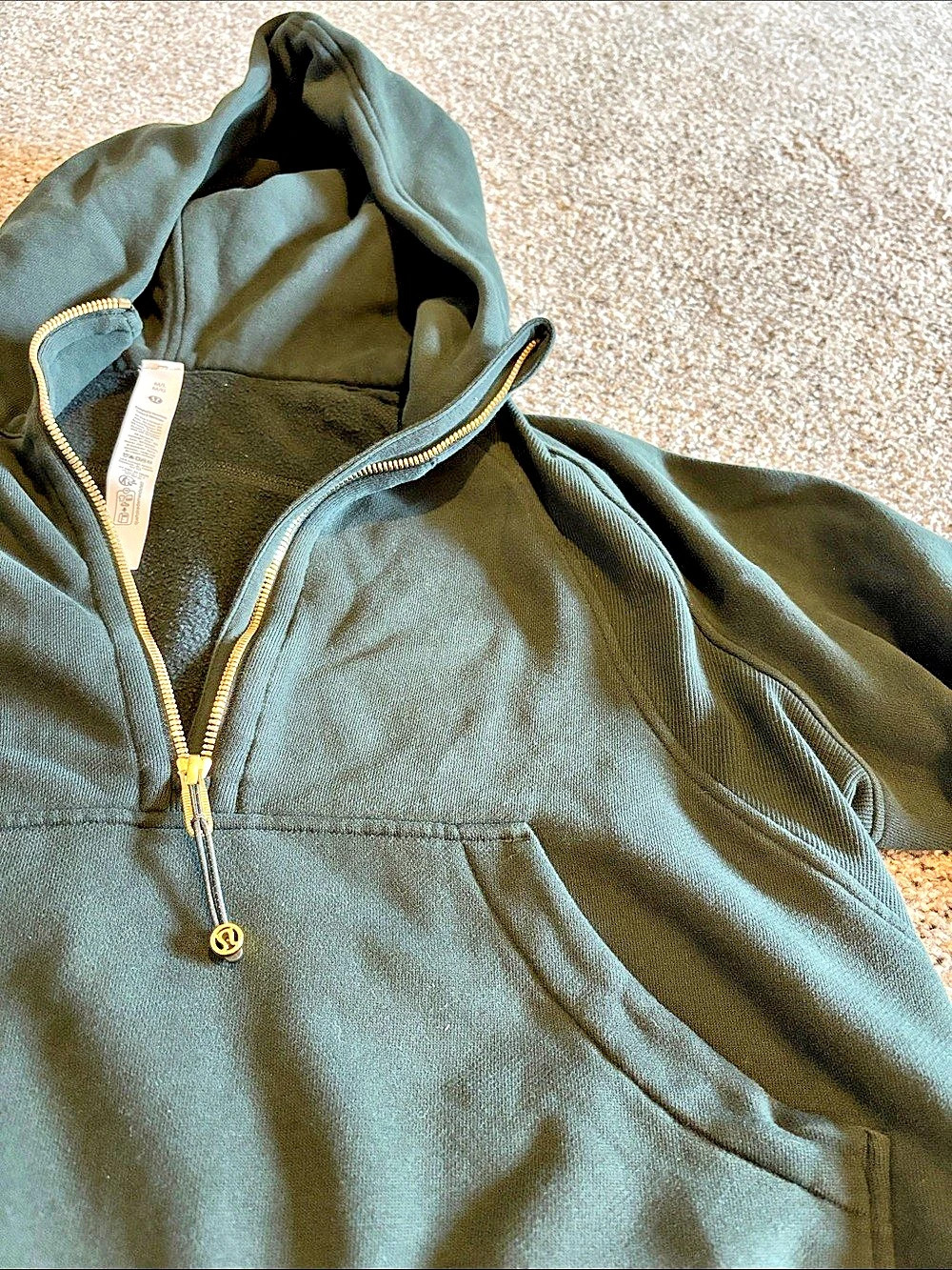 lululemon Scuba Oversized 1/2 Zip Hoodie Green Medium